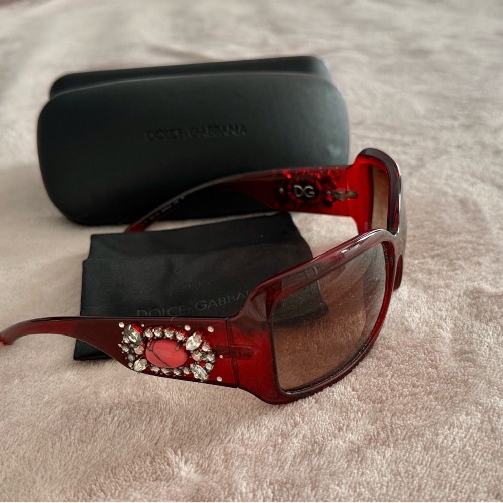 Dolce & Gabbana Ruby Red Embellished Sunglasses - Picture 5 of 10